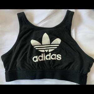 SOLD Black adidas trefoil sports bra bralette